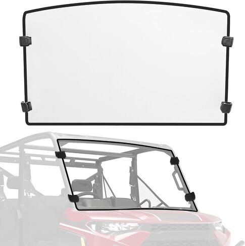 Front Windshield replacement for Polaris Ranger XP 900 1000/Crew 1000/XP/Diesel/ 2017-2025 Clear hard coated panel Front Windshield Windscreen Window in Saudi Arabia