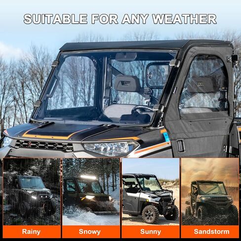 Front Windshield replacement for Polaris Ranger XP 900 1000/Crew 1000/XP/Diesel/ 2017-2025 Clear hard coated panel Front Windshield Windscreen Window in Saudi Arabia