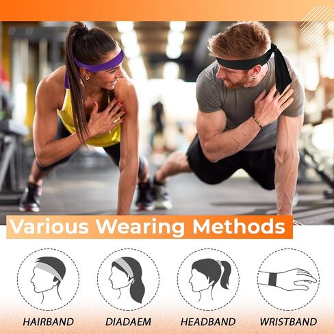 Hiboom 50 Pcs Head Tie Headbands Men Women Ninja Karate Tie Athletic Sweatbands for Sports Basketball Tennis Running Workout in Saudi Arabia
