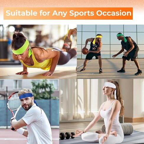 Hiboom 50 Pcs Head Tie Headbands Men Women Ninja Karate Tie Athletic Sweatbands for Sports Basketball Tennis Running Workout in Saudi Arabia