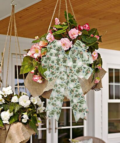 Floral Wired Edge Ribbons 2.5inch 10 Yards, Flower Gift Wrapping Ribbon for Holiday Party Wrapping DIY Craft Party Decoration Wreaths Bow in Saudi Arabia