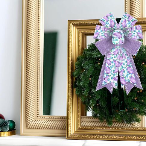 Floral Wired Edge Ribbons 2.5inch 10 Yards, Flower Gift Wrapping Ribbon for Holiday Party Wrapping DIY Craft Party Decoration Wreaths Bow in Kuwait