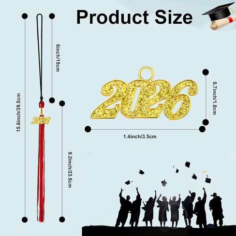 2026 Tassel Graduation, Black Graduation Tassel, 2026 Graduations Cap Tassels, Gradutate Cap Tassels with 2026 Year Gold Charms for Grad Cap Hat Accessories Ceremonies Memorial Graduations Decorations in Saudi Arabia