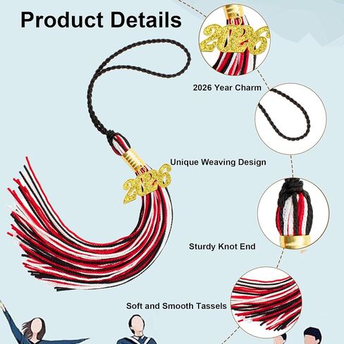 2026 Tassel Graduation, Black Graduation Tassel, 2026 Graduations Cap Tassels, Gradutate Cap Tassels with 2026 Year Gold Charms for Grad Cap Hat Accessories Ceremonies Memorial Graduations Decorations in Saudi Arabia