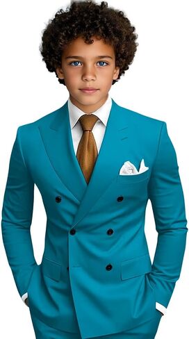 Boys Suit 3 Piece Double Breasted Suit for Boys Tuxedo Slim Fit Formal Suits for Wedding Prom Party in Saudi Arabia
