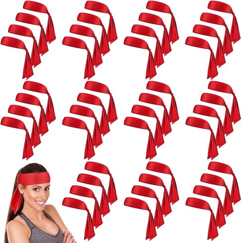 Hiboom 50 Pcs Head Tie Headbands Men Women Ninja Karate Tie Athletic Sweatbands for Sports Basketball Tennis Running Workout in Saudi Arabia