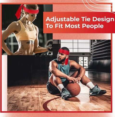 Hiboom 50 Pcs Head Tie Headbands Men Women Ninja Karate Tie Athletic Sweatbands for Sports Basketball Tennis Running Workout in Saudi Arabia