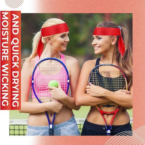 Hiboom 50 Pcs Head Tie Headbands Men Women Ninja Karate Tie Athletic Sweatbands for Sports Basketball Tennis Running Workout in Saudi Arabia