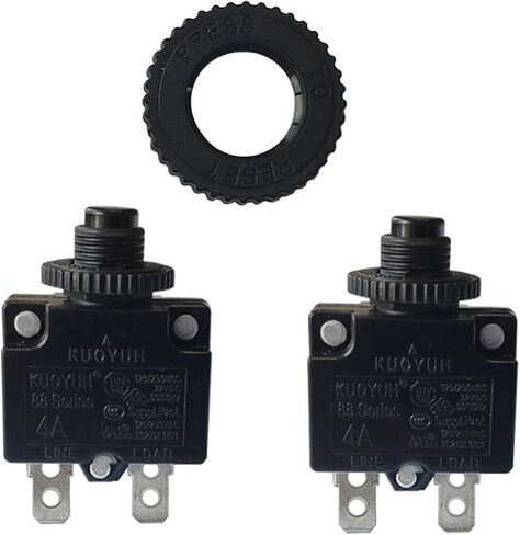 KUOYUH Circuit Breaker Thermal Overload 88 Series 15A Quick Connect Terminals 32VDC 125/250VAC 50/60Hz Push-to-Reset with Waterproof Transparent Dust Cover 2-Pack (15A) in Saudi Arabia