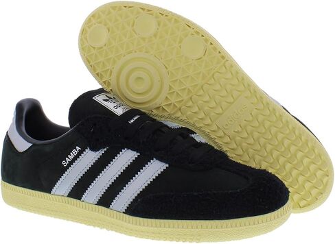 حذاء Adidas Samba OG للسيدات، أبيض فاتح/سايبر ميتاليك/ذهبي رائع، مقاس 5 in Saudi Arabia