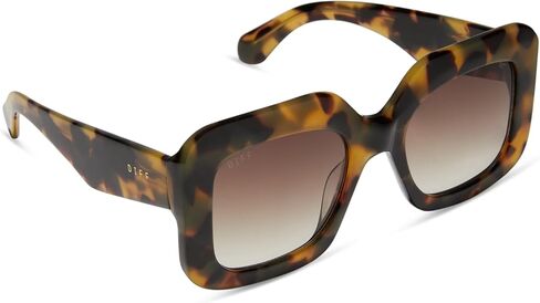 نظارات شمسية مستطيلة من DIFF Giada للنساء حماية مستقطبة من الأشعة فوق البنفسجية 400، كريستال دخاني + رمادي in Kuwait