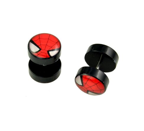 Spider man Fake Plug Earrings - 16G (1.2mm), 2 Pieces in Saudi Arabia