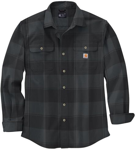 Carhartt Men's Loose Fit Heavyweight Flannel Long-Sleeve Plaid Shirt, Navy in Saudi Arabia