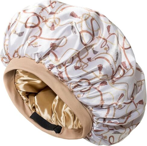 كابورد ساتان بونيه مبطن للنوم قبعة صغيرة من الخيزران أغطية الرأس جعد الشعر الطبيعي قبعة الممرضة للنساء والرجال in Kuwait