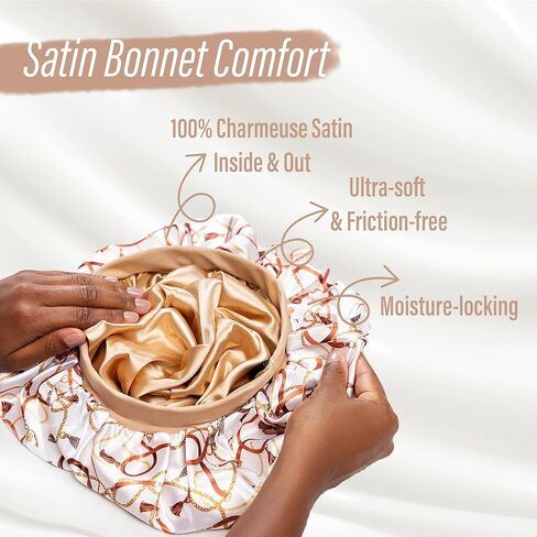 كابورد ساتان بونيه مبطن للنوم قبعة صغيرة من الخيزران أغطية الرأس جعد الشعر الطبيعي قبعة الممرضة للنساء والرجال in Kuwait
