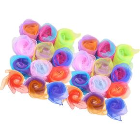 24Pcs Gradient Color Dance Scarves for Juggling Performance Soft Gauze Scarves Random Colors for Decoration and Fun Activities in Saudi Arabia