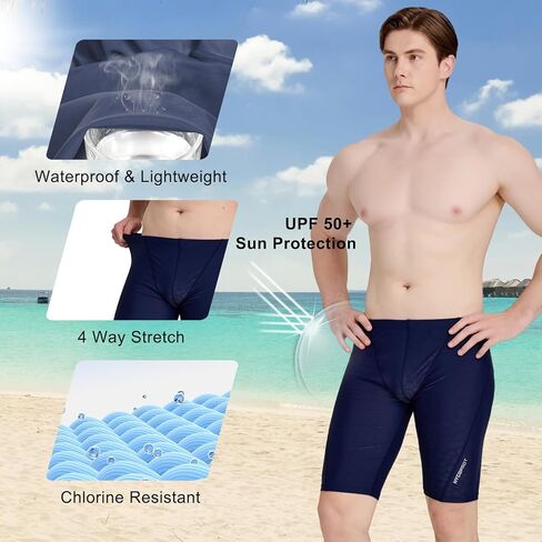 HYCOPROT Men's Athletic Swimsuit Jammer, Compression Swimming Trunks Swim Shorts for Professional Racing Training in Saudi Arabia