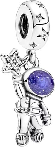 Astronaut Charm 100% Compatible with Premium Silver 925 Bracelet, Sterling Silver Astronaut Pendant Compatible with Silver Charm Bracelets in Saudi Arabia