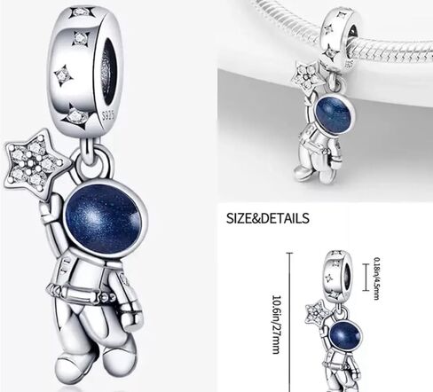Astronaut Charm 100% Compatible with Premium Silver 925 Bracelet, Sterling Silver Astronaut Pendant Compatible with Silver Charm Bracelets in Saudi Arabia