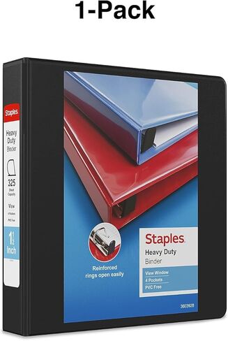 Staples 976033 1-Inch Staples Heavy-Duty View Binder with D-Rings Gray in Saudi Arabia