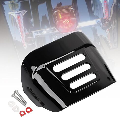 Chrome Motorcycle Taillight Cover Slotted Rear Tail Light Visor Cover for Harley Dyna Low Rider Softail Fat Boy Sportster Road King Electra Glide Street Glide 1973-2023 in Kuwait
