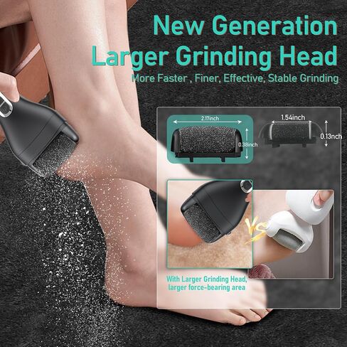 Callus Remover for Feet - with Larger Grinding Head, Electric Portable Pedicure Kit Foot File Callus Remover, Rechargeable Waterproof Foot File for Foot Care Deadskin Remover LCD Display-Pink in Kuwait