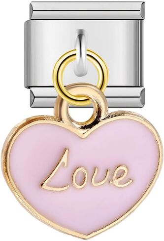 Mon & Sons Evil Eye Lucky Birthday USA Flag Pearl Camellia Flower 9mm Italian Charm Compatible With Nomination Bracelet in Saudi Arabia