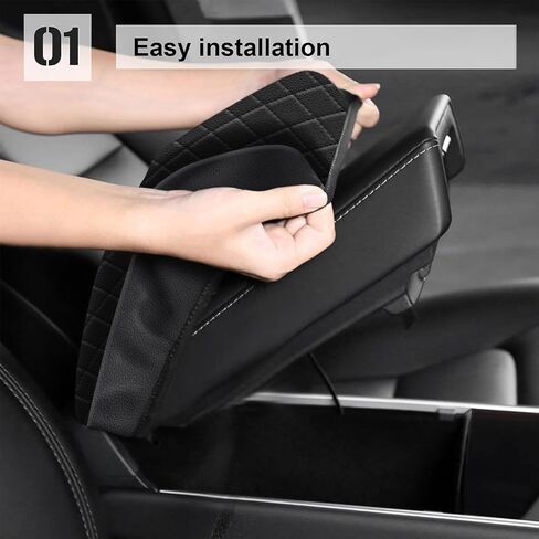 AOMSAZTO Black Armrest Covers for 2016-2023 Nissan Maxima Leather Console for Maxima in Saudi Arabia