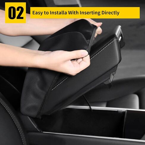 AOMSAZTO Black Armrest Covers for 2016-2023 Nissan Maxima Leather Console for Maxima in Saudi Arabia