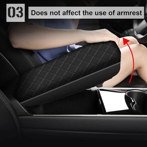 AOMSAZTO Black Armrest Covers for 2016-2023 Nissan Maxima Leather Console for Maxima in Saudi Arabia