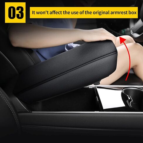 AOMSAZTO Black Armrest Covers for 2016-2023 Nissan Maxima Leather Console for Maxima in Saudi Arabia