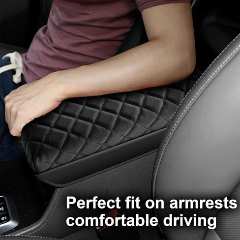 AOMSAZTO Black Armrest Covers for 2016-2023 Nissan Maxima Leather Console for Maxima in Saudi Arabia