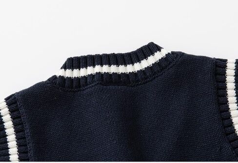 Meufam Toddler Baby Boys Casual Spring Basic V-Neck Sleeveless Solid Color Tank Sweater Knit Uniform Kids Vest Top in Kuwait