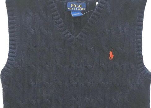 POLO RALPH LAUREN Boys Cable Sweater Vest Size 2T Navy Blue in Saudi Arabia