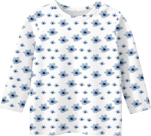 Cute Tops for Girls Summer 3/4 Sleeve Round Neck Cute Going Out Outfits Floral Print Half Sleeve Outfits 3-14 Years in Saudi Arabia