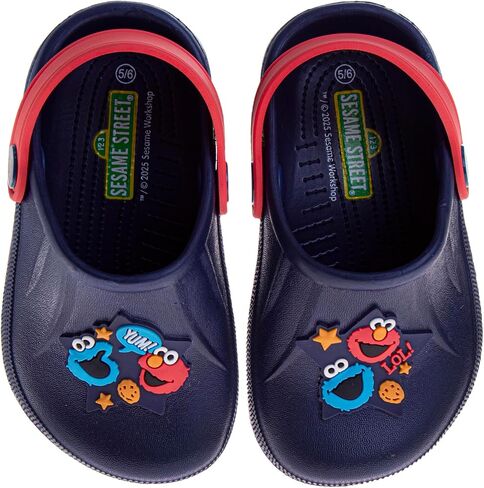 Sesame Street Clog Sandals with Backstrap - Closed Toe Slides for Kids Girls and Boys - Sesame Sandal Slip-On Clogs Water Resistant (Sizes: 3-4 Infant/ 5-10 Toddler / 11-12 Little Kid) in Saudi Arabia