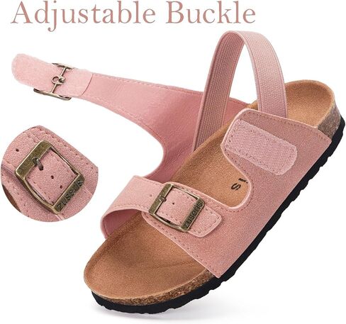 Zuseris Kids Toddler Sandals Boys Girls Cork Footbed Slides مزدوج البليار in Kuwait