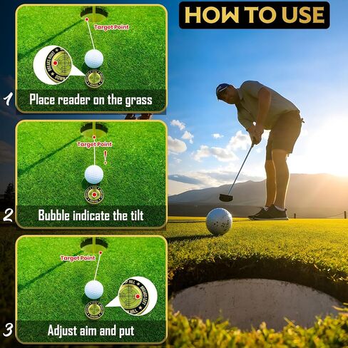 GOLD'N GOLF Pro Golf Green Reader، ملحقات مستوى الجولف للرجال والنساء، علامة كرة الجولف، وضع مساعد القراءة باللون الأخضر، هدية جميلة لمحبي الجولف in Saudi Arabia