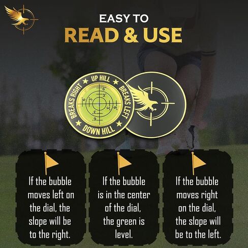 GOLD'N GOLF Pro Golf Green Reader، ملحقات مستوى الجولف للرجال والنساء، علامة كرة الجولف، وضع مساعد القراءة باللون الأخضر، هدية جميلة لمحبي الجولف in Saudi Arabia