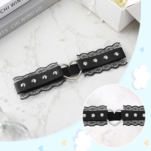 Leather Garters for Bride Black,Pink,Red,White Lace Bridal Garters 1 Pcs Goth Accessories for Wedding,Prom Strap Bands in Saudi Arabia