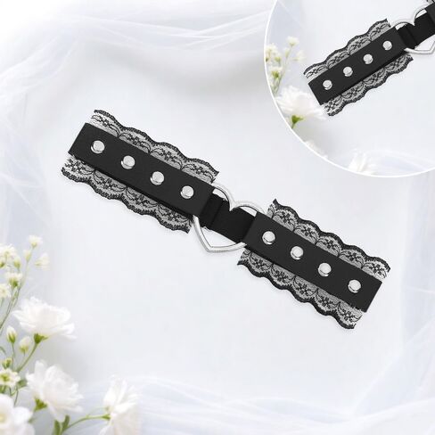 Leather Garters for Bride Black,Pink,Red,White Lace Bridal Garters 1 Pcs Goth Accessories for Wedding,Prom Strap Bands in Saudi Arabia