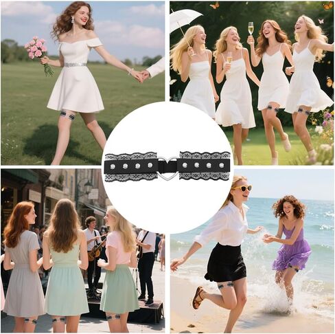 Leather Garters for Bride Black,Pink,Red,White Lace Bridal Garters 1 Pcs Goth Accessories for Wedding,Prom Strap Bands in Saudi Arabia