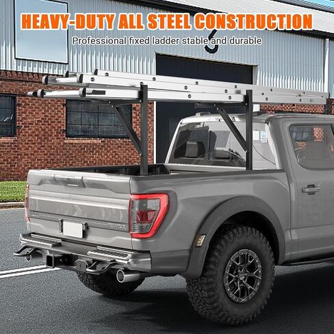 Truck Rack, 19-34 in Extendable Truck Ladder Rack, 44.5-49.5" Adjustable Height, 250 lbs Capacity Steel Ladder Rack for Truck, Heavy Duty Truck Bed Rack for Kayak, Surfboard, Lumber, Ladder in Kuwait