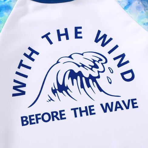 Happy Town Toddler Boys Swimsuits Trunk Rashguard Long Sleeve Swim Shirt Two Pieces Bathing Suits Surfing Suit Swimwear Beach Summer Outfits Clothes(Yummy，Excited Shark,12-18 Months) in Saudi Arabia