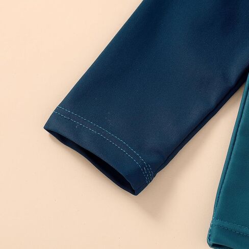 Happy Town Toddler Boys Swimsuits Trunk Rashguard Long Sleeve Swim Shirt Two Pieces Bathing Suits Surfing Suit Swimwear Beach Summer Outfits Clothes(Yummy，Excited Shark,12-18 Months) in Kuwait