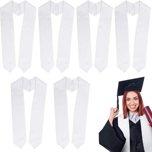 6 أجهزة الكمبيوتر التي تخرج للجنسين سرق التخرج الأبيض Sash 2025 Honor سرق لحفل المدرسة/الكنيسة 60 " in Saudi Arabia