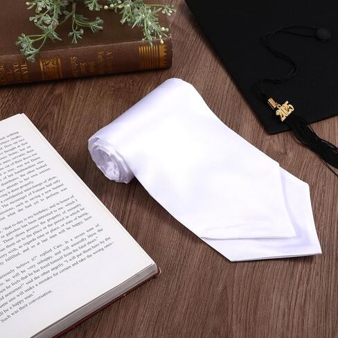 2 Pcs White Graduation Sash, 60" Long Plain Graduation Stole, Unisex Adults Graduation Accessories for Graduation Ceremony and Photos in Saudi Arabia