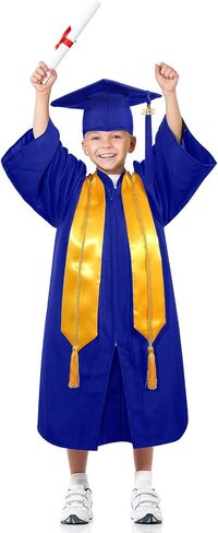 Syhood 4 Pcs 2025 Unisex Kindergarten Graduation Matte Gown Cap Tassel Stole Set 2025 Charm for Graduate in Saudi Arabia