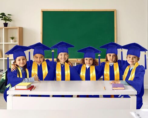 Syhood 4 Pcs 2025 Unisex Kindergarten Graduation Matte Gown Cap Tassel Stole Set 2025 Charm for Graduate in Saudi Arabia