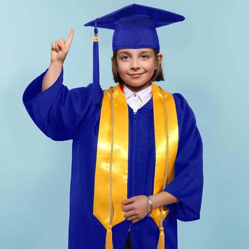 Syhood 4 Pcs 2025 Unisex Kindergarten Graduation Matte Gown Cap Tassel Stole Set 2025 Charm for Graduate in Saudi Arabia
